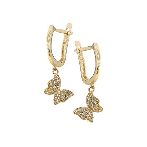 Cercei aur 14K butterfly